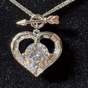 GRA Cert 2 CTW Heart & Arrow Moissanite Necklace